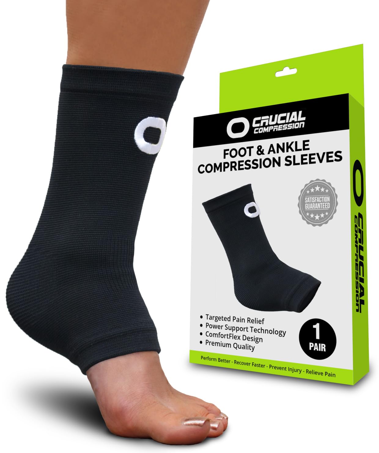 Ankle Brace Compression Sleeve for Men & Women (1 Pair) Best Ankle