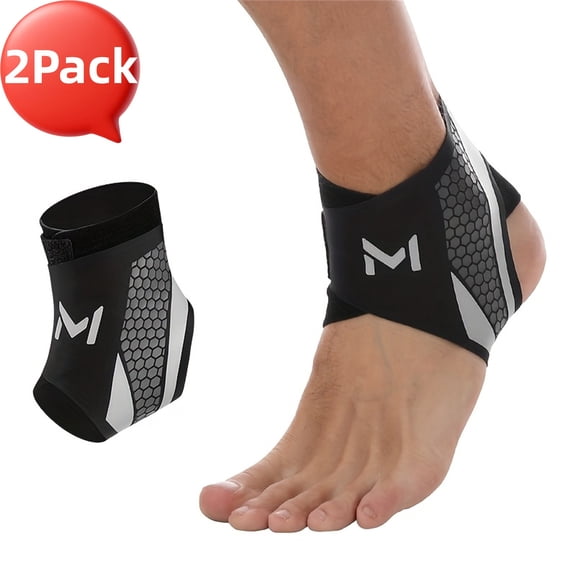 Ankle Brace Compression Support Stabilizer Lace-Up Sports Basketball Sprain Recovery Men Women Adjustable Foot Ankle Orthopedic Grade Tendonitis Plantar Fasciitis Socks - 2pcs