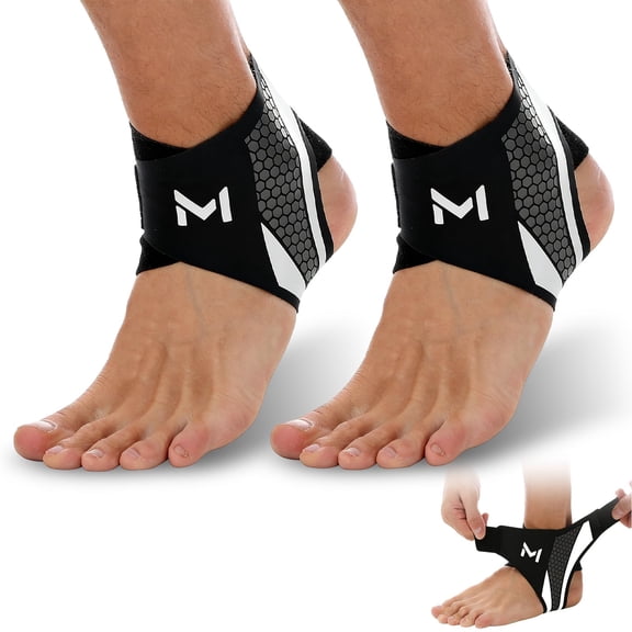 Ankle Brace for Men & Women, Adjustable Figure-8 Stabilizer with Straps for Basketball, Volleyball & Running, Compression Sleeve for Sprained Ankle, Plantar Fasciitis & Tendonitis Relief