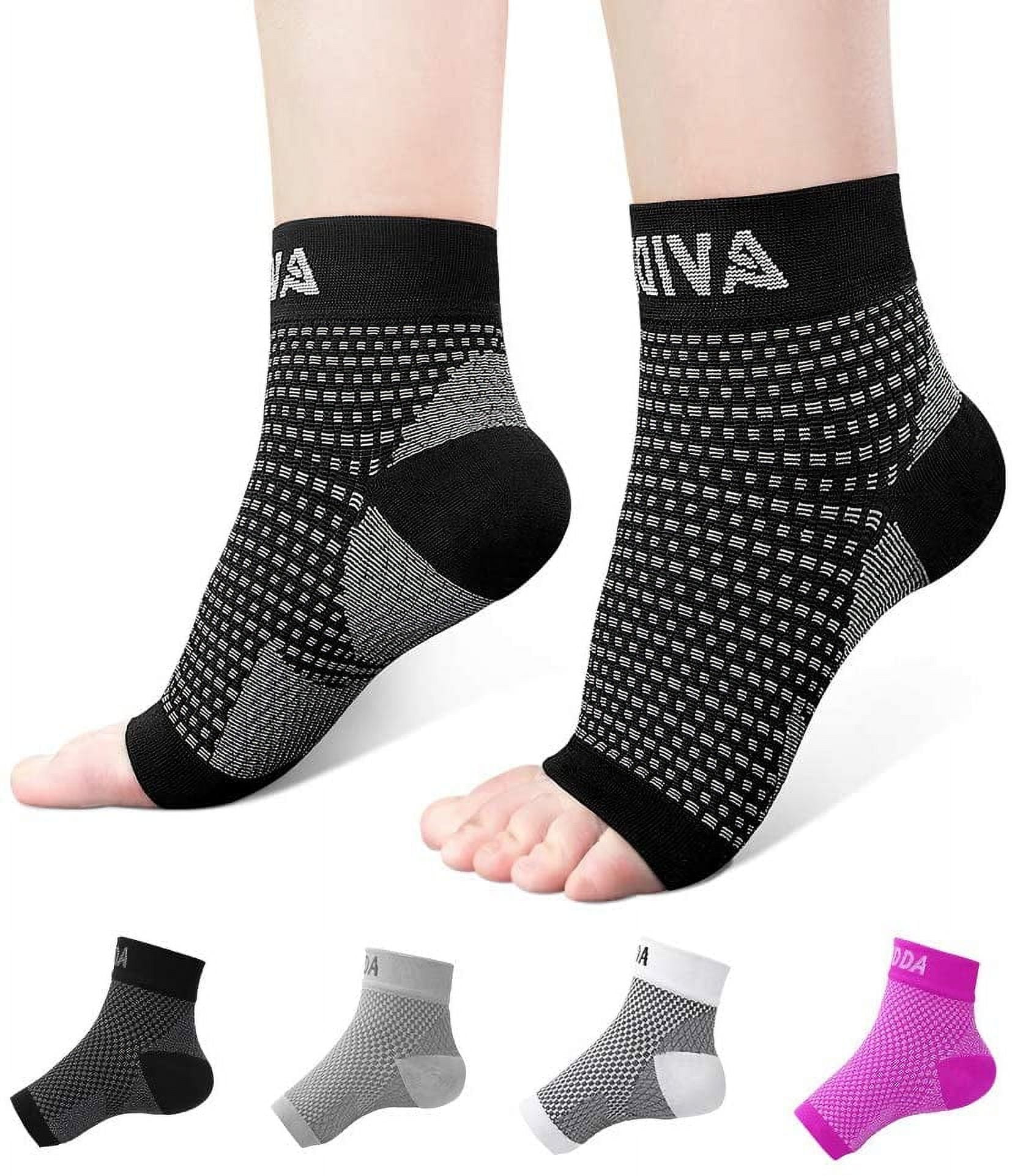 Ankle Brace for Men Women Pair AVIDDA Plantar Fasciitis Socks with Arch Support Compression Ankle Support Foot Sleeve for Achilles Tendon Support Swelling Eases Heel Pain Relief Black Medium