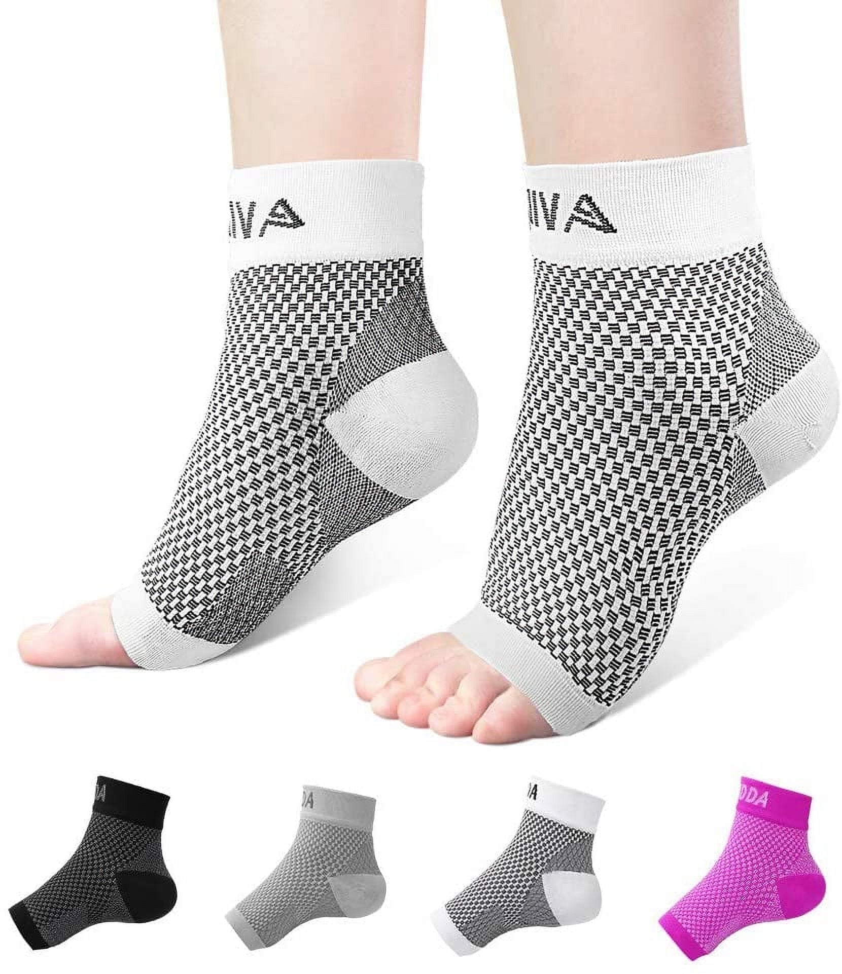 Ankle Brace for Men Women Pair AVIDDA Plantar Fasciitis Socks with Arch Support Compression Ankle Support Foot Sleeve for Achilles Tendon Support Swelling Eases Heel Pain Relief White X-Large