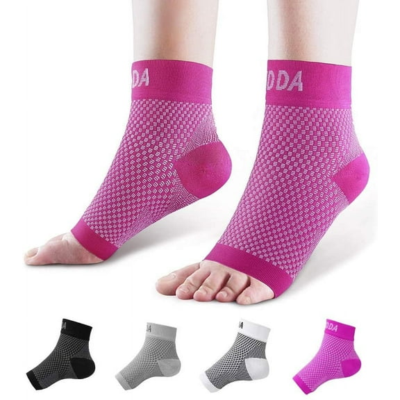 Ankle Brace for Men Women Pair AVIDDA Plantar Fasciitis Socks with Arch Support Compression Ankle Support Foot Sleeve for Achilles Tendon Support Swelling Eases Heel Pain Relief Pink Medium