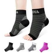 Ankle Brace for Men Women Pair AVIDDA Plantar Fasciitis Socks with Arch Support Compression Ankle Support Foot Sleeve for Achilles Tendon Support Swelling Eases Heel Pain Relief Black Large