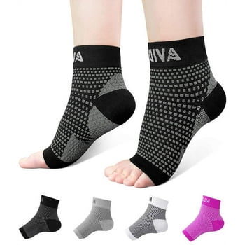 Ankle Brace for Men Women Pair AVIDDA Plantar Fasciitis Socks with Arch Support Compression Ankle Support Foot Sleeve for Achilles Tendon Support Swelling Eases Heel Pain Relief Black Large