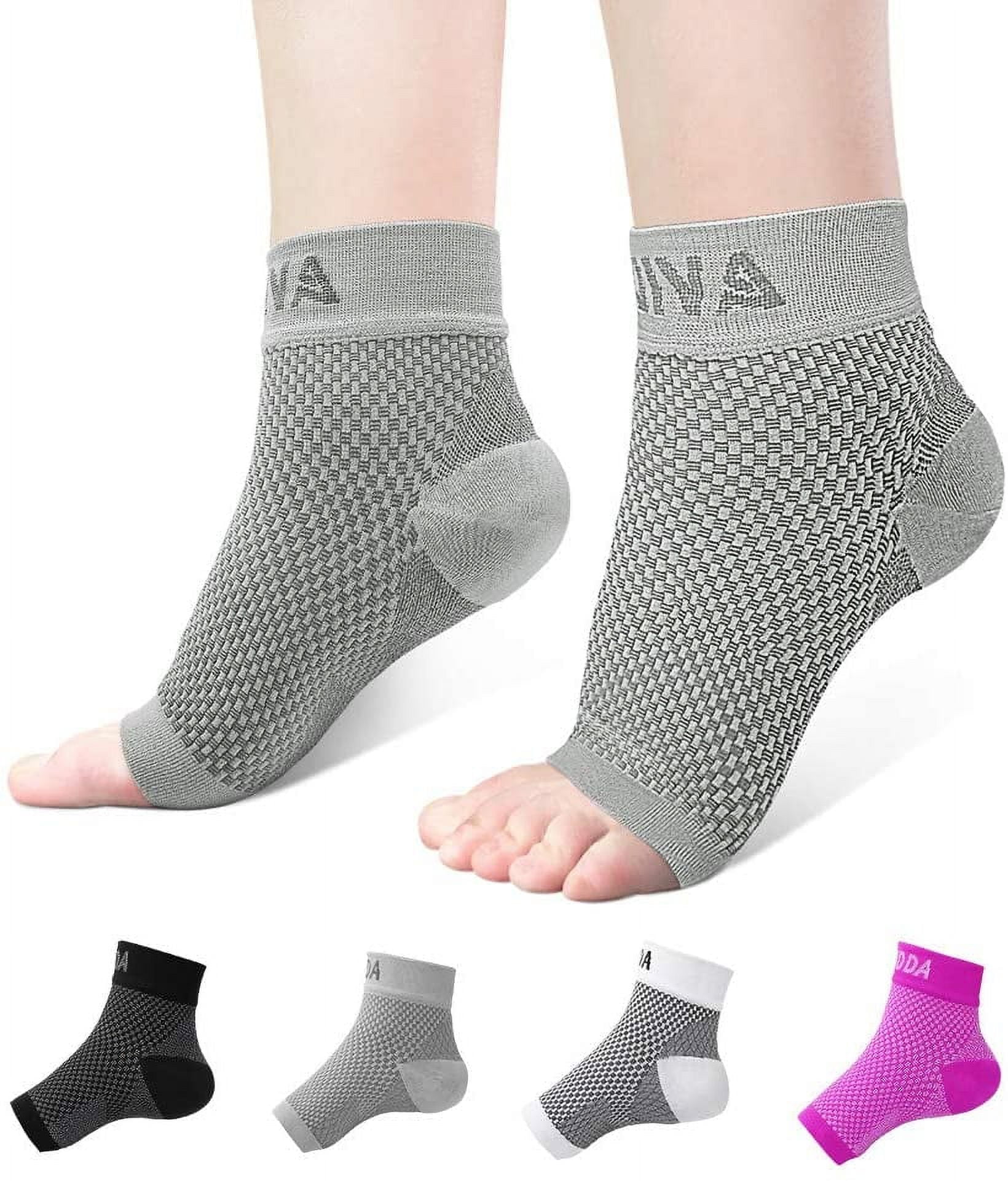 Ankle Brace for Men Women Pair AVIDDA Plantar Fasciitis Socks with Arch Support Compression Ankle Support Foot Sleeve for Achilles Tendon Support Swelling Eases Heel Pain Relief Gray Medium