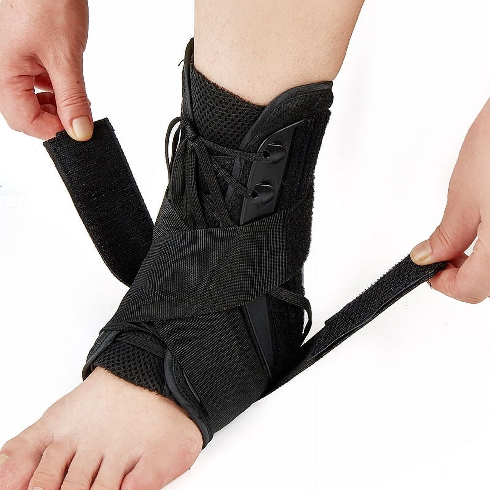 Ankle Brace, Quick Lace up Brace for Women Men with Removable Side Splints Reinforced Ankle Brace - Lace up with Stabilizer Straps