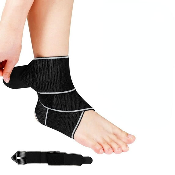 Ankle Brace for Sprained Ankle,Ankle Support for Women & Men,Adjustable Compression Ankle Wrap for Achilles Tendonitis & Plantar Fasciitis Relief (Grey)