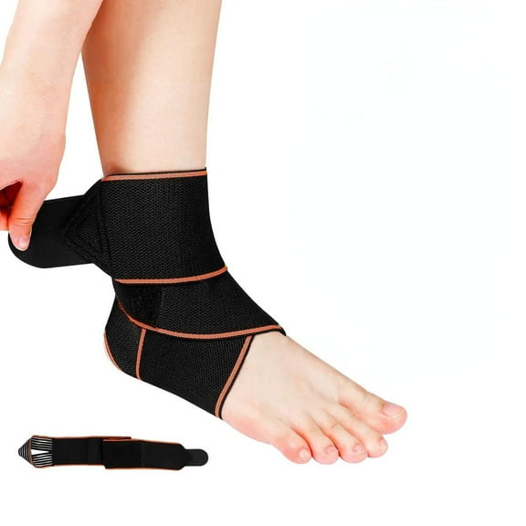 Ankle Brace for Sprained Ankle, Ankle Support for Women & Men, Adjustable Compression Wrap for Achilles Tendonitis & Plantar Fasciitis Relief (Orange)