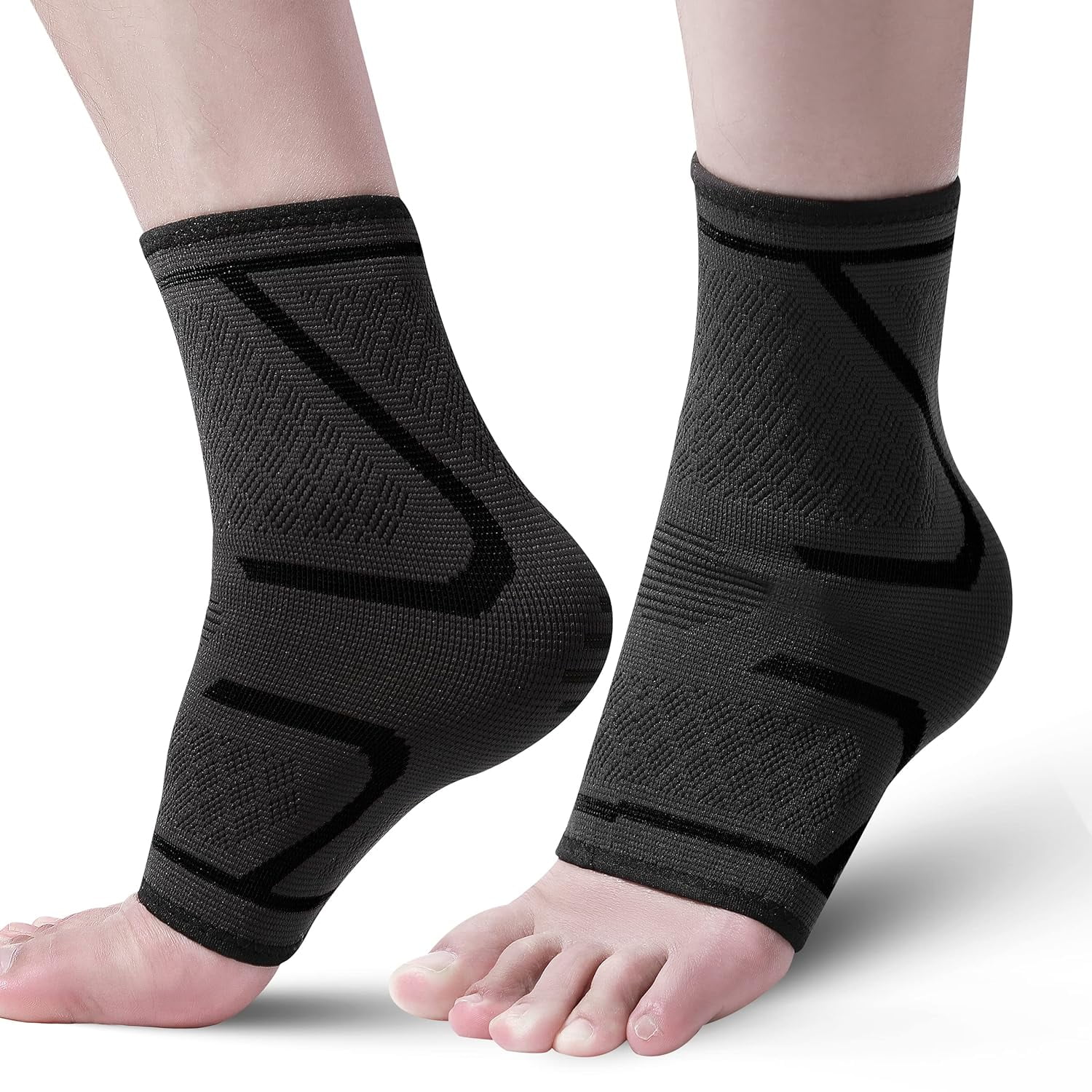 Ankle Brace for Women & Men, Ankle Compression Sleeve & Ankle Support Socks (Pair) for Plantar