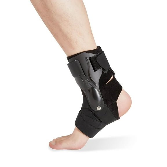 Ankle Brace for Women & Men with Side Stabilizers, Ankle Support for Ankle Sprained, Breathable Ankle Support Brace for Running, Basketball, Injury Recovery, Sprain (Black, Large)