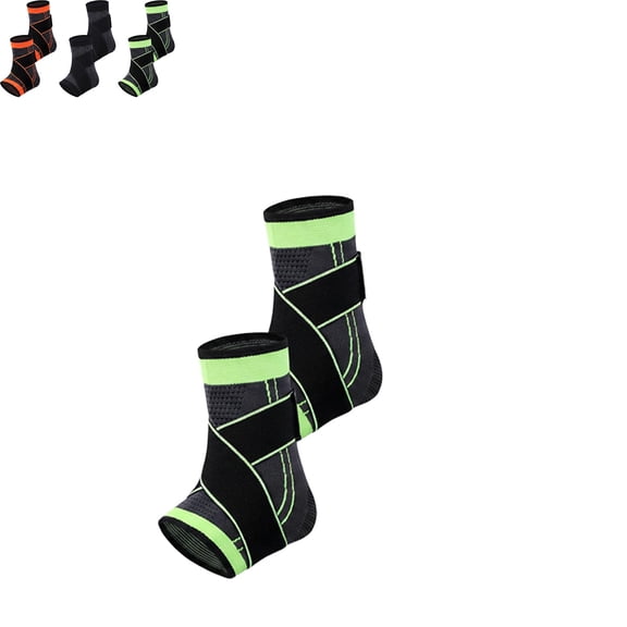 Ankle Brace with Adjustable Dual-Strap Compression, Copper-Infused Breathable Material, Arch Support, 2-Pack, for Sports & Daily Activity