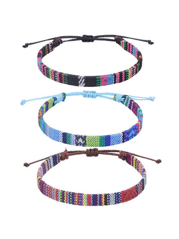 Ankle Bracelet Adjustable Boho Surfer Anklet Bracelet Thin Rope Unisex Handmade Beach Anklet Boho Colorful Ankle Bracelet Bohemia Anklet Chain Jewelry Festival Accessories,Style 6G151945