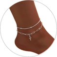Ankle Bracelets For Women,14K Gold Plated Layered Glitter Waterproof