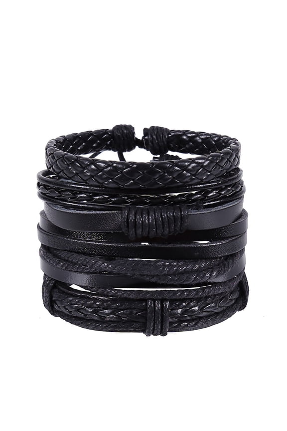 Ankle Bracelets For Women Hand-Woven Multi-Layer Vintage Jewelry Leather Bracelet Bracelet Bracelets Black