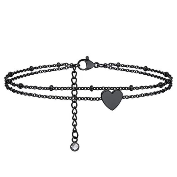 Ankle Bracelets for Women Black Adjustable for Beach