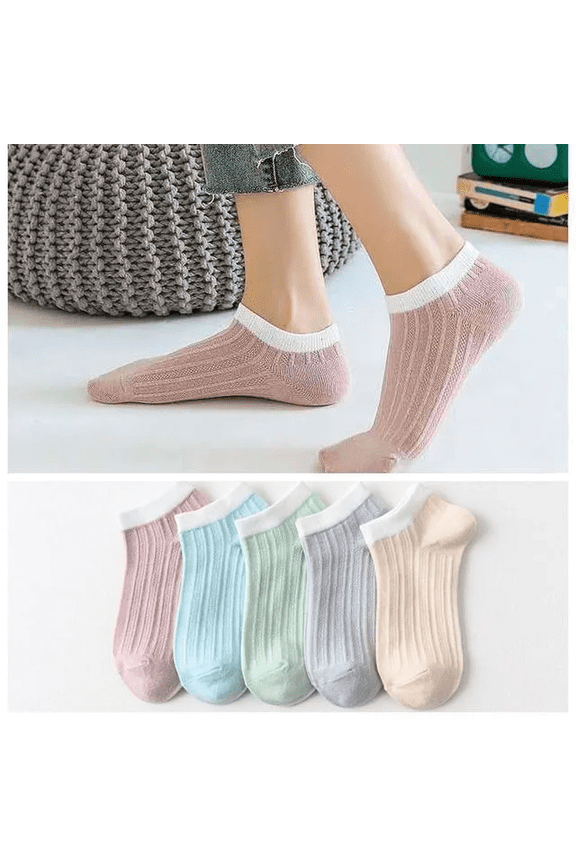 Ankle Candy Pastel Socks, Lightweight Breathable Low-Cut (5 Pack)