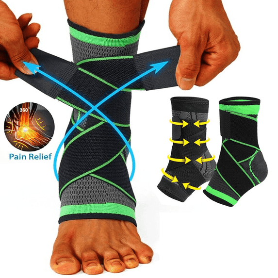 Ankle Compression Sleeve Support Brace, for Foot Pain Relief, Plantar Fasciitis, Tendonitis, Sports Recovery for Men & Women