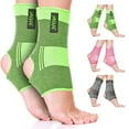 thumbnail image 1 of Besavage Ankle Brace for Men, Women & Youth | Compression Sleeve for Foot, Heel & Ankle Support | Green L/XL, 1 of 7