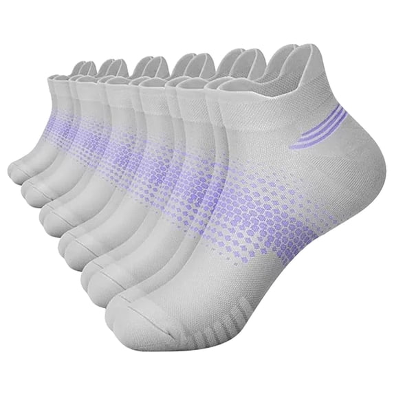 Ankle Compression Socks for Women 6 Pairs, Running Socks with Heel Tab, Cushioned Low Cut Non Slip Athletic Socks Women Soft Lightweight Breathable for Sports Running Daily Wear, Gray