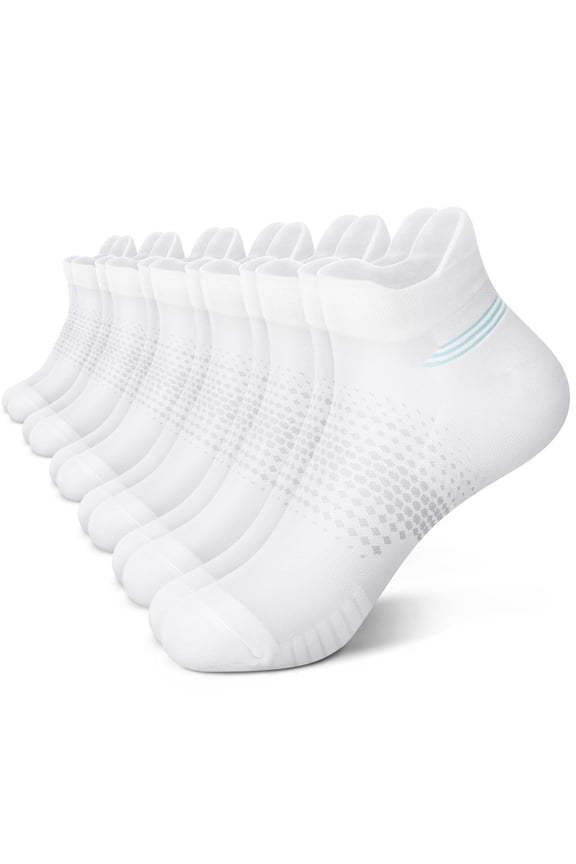 Ankle Compression Socks for Women 6 Pairs, Running Socks with Heel Tab, Cushioned Low Cut Athletic Socks