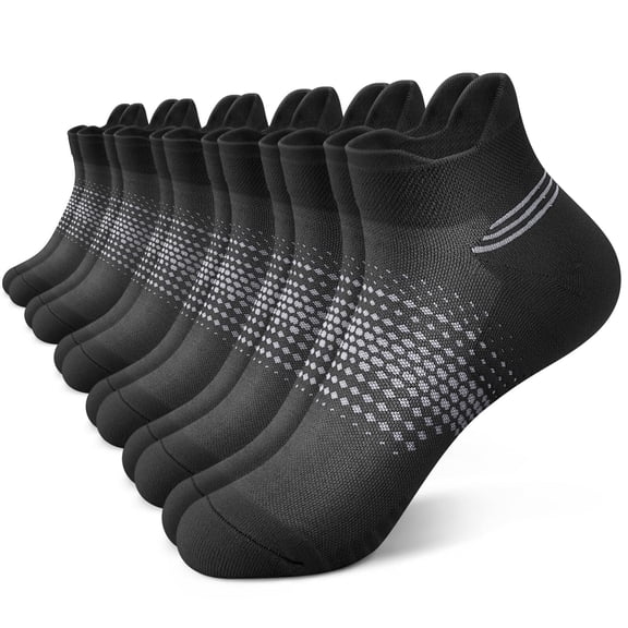Ankle Compression Socks for Women 6 Pairs, Running Socks with Heel Tab, Cushioned Low Cut Athletic Socks