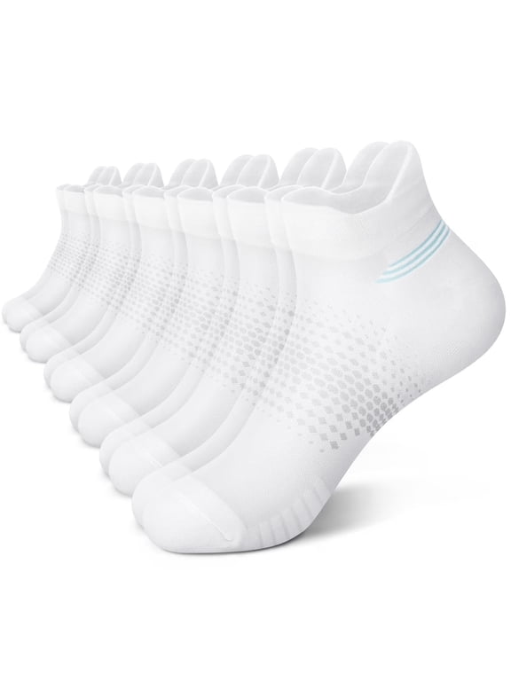 Ankle Compression Socks for Women 6 Pairs, Running Socks with Heel Tab, Cushioned Low Cut Athletic Socks