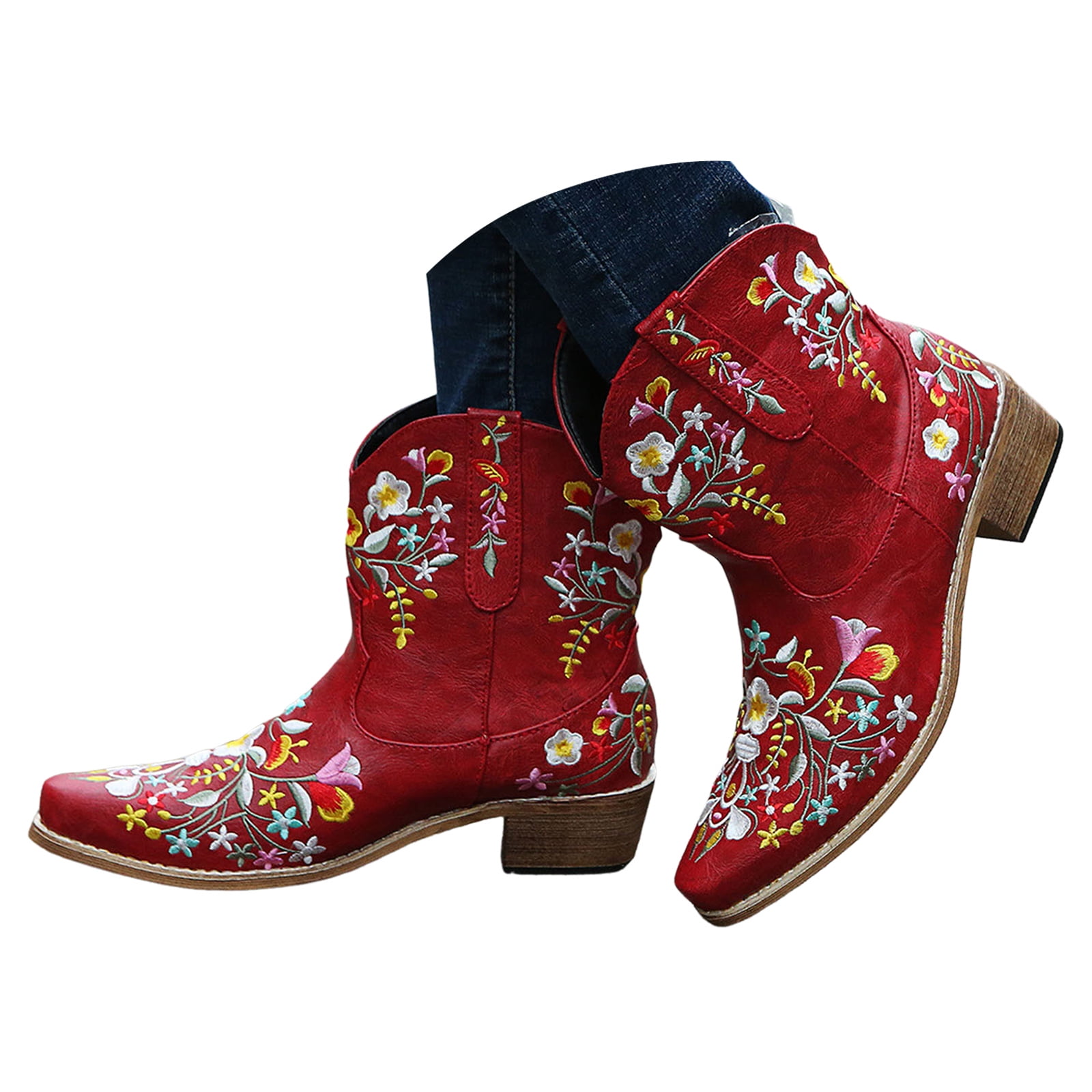 Latafa Rhinestone Cowboy Boots – Block Heel, Pointed Toe main image 1