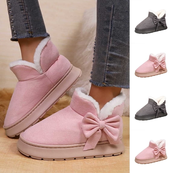 Ankle Flatform Boots for Women Thick Velvet Round Toe Thick Soled Winter Booties Fleece Lined Warm Comfortable Fashion Casual Solid Color Low Heel Boots