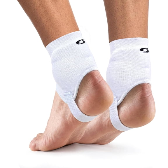 Ankle Guards for Soccer (1 Pair) | Dual-Side Cushioning with Plastic Support Pads & Elastic Heel Band | Breathable Ankle Guard for Sports Football Activities | Left & Right Set (White)