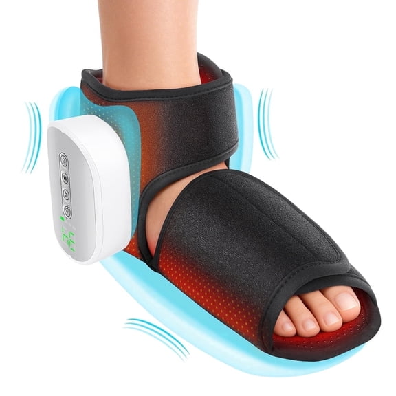Ankle Massager, Cordless Ankle Massage Boot, Dual-Airbag Foot and Ankle Heated Wrap, 4 Heating Levels 4 Intensity Levels, Ideal for Men Women Plantar Fasciitis Relief
