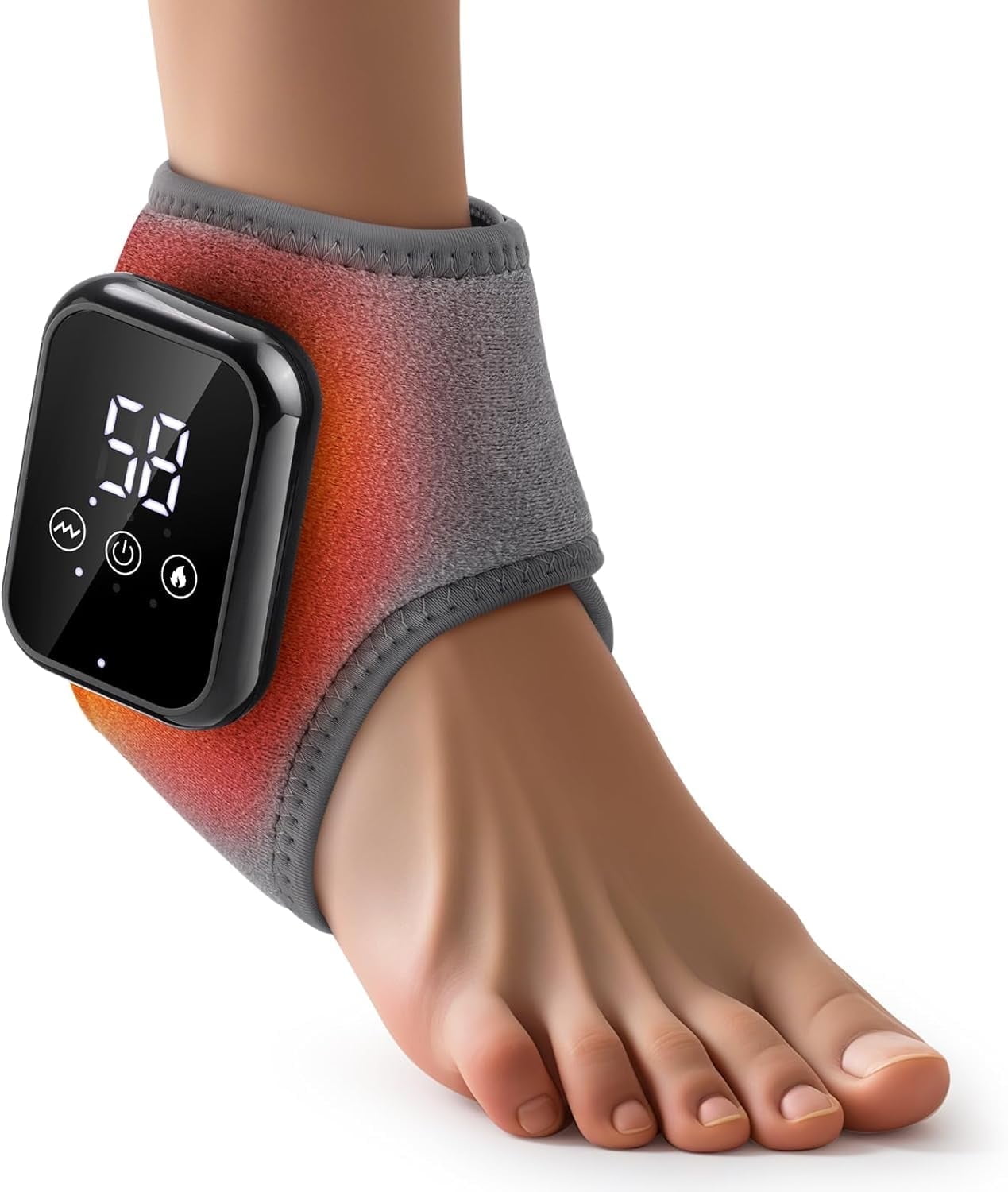 Ankle Massager for Pain Relief, Heating Pad for Ankle and Foot with Rechargeable, Thermal Wrap for Achilles Tendon(1 pc)