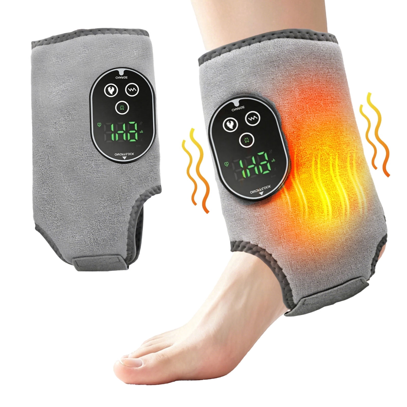 Cordless  Foot Ankle Heating Pad with 6 Heat Settings& 3 Vibration Modes , 20/35/45 Minutes Timer 3000mAh , 1pc