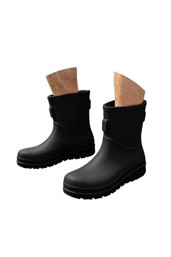 Ankle Rain Boots for Men Rubber Waterproof Outdoor Mud Bootie