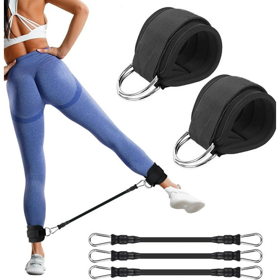 Ankle Resistance Bands, Ankle Bands for Working Out with Cuffs, Resistance Bands for Leg Butt Training Workout Equipment for Kic (black)