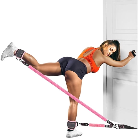 Ankle Resistance Bands with Cuffs, Ankle Bands for Working Out, Ankle Resistance Band for Leg, Booty Workout Equipment for Kickbacks Hip Fitness Training, Exercise Bands for Butt Lift Women