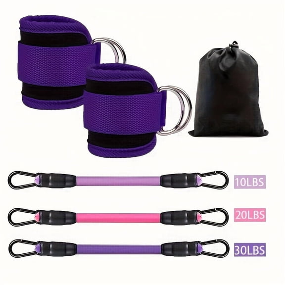 Ankle Resistance Bands with Cuffs for Women, Booty Bands for Glute Activation & Hip Kickback Training, Adjustable Resistance Bands for Legs & Butt Lift Workout, Home Gym Exercise Equipment