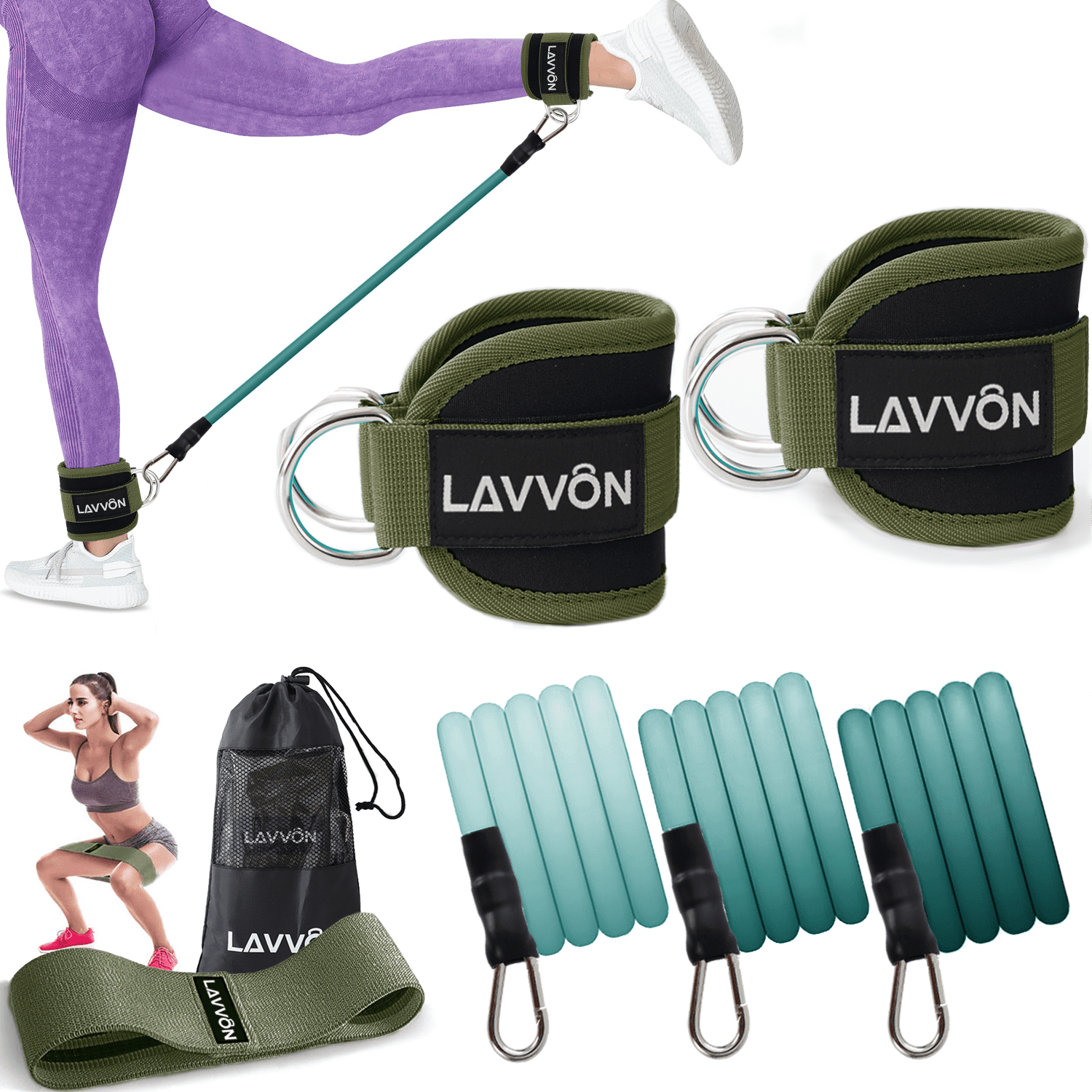 Ankle Resistance Bands with Cuffs Ankle Resistance Bands for Working Out for Leg Ankle Strap with Exercise Bands for Butt Lift Women Booty Workout