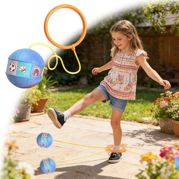 Ankle Skip Ball Led Flashing Bouncy Jump Toy For Outdoor Fitness & Evening Play(Blue-11cm)