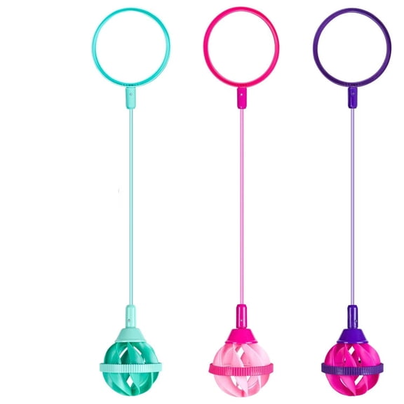 Ankle Skip Swing Jump Ball for Kids, Portable Foldable Fitness Skipping Toy, Indoor Outdoor Activity Game for Children
