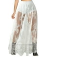thumbnail image 1 of Ankle Skirts for Women Gothic Perspective Elastic Waist Bohemian Skirts Lace A-Line Skirts, 1 of 4