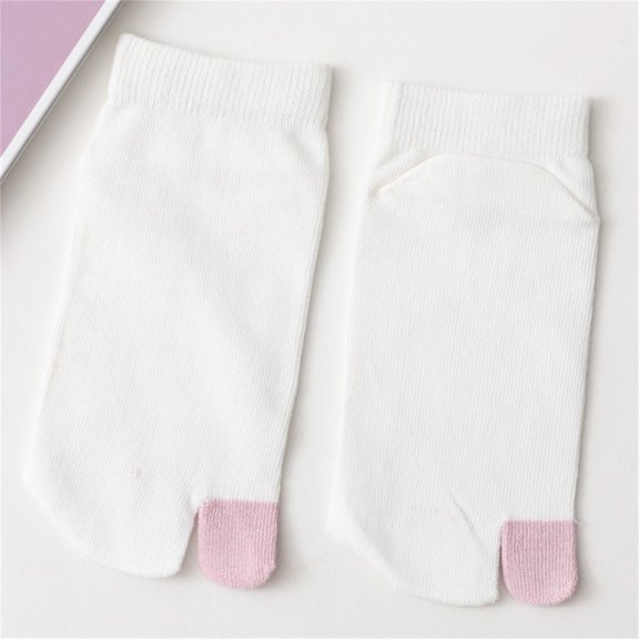 Ankle Socks 2Pcs Split Toe Socks Women Men Socks Non Slip Flop Socks For Sports Shoes Boots Leather Shoes Sandals,White Short Socks
