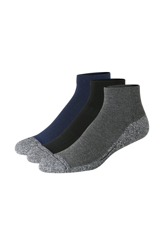 Ankle Socks, 3 Pairs, Comfort Fit, Moisture-Wicking, Memory Cushion, Odor Protection