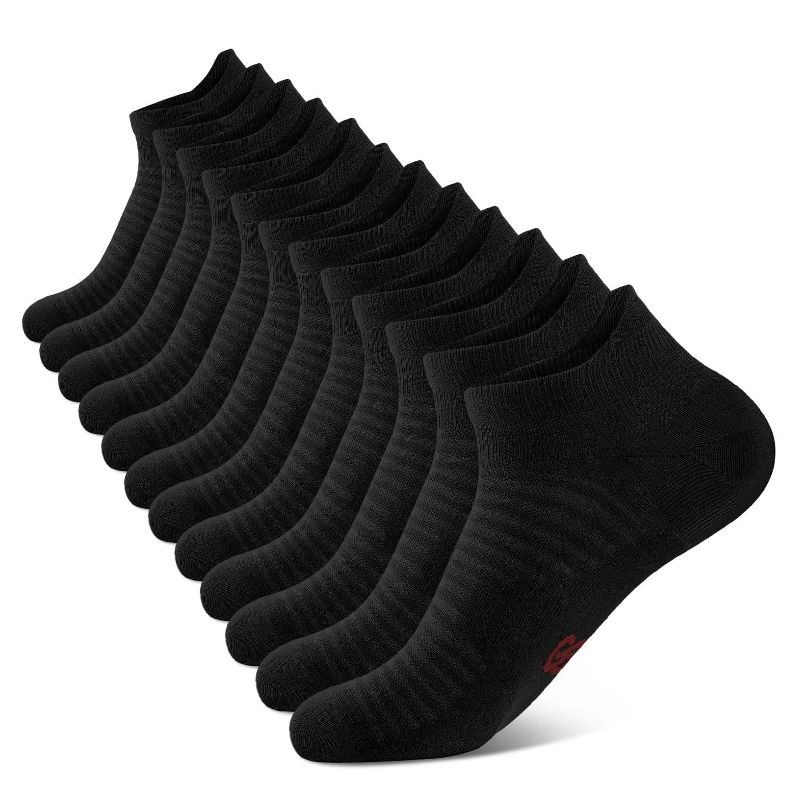 Ankle Socks Black (6 Pairs) Small-Medium Running Athletic Use