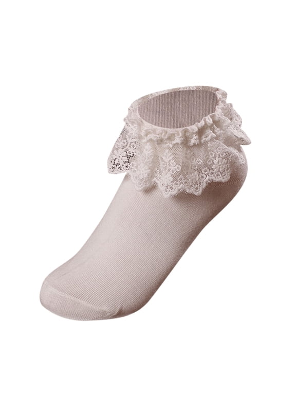 Ankle Socks For Women Lace Ruffle Frilly Comfort Cute Daily Casual Short Socks Single Pair