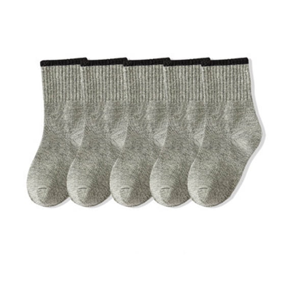 Ankle Socks Girls 5 Pairs Kids Crew Ankle Socks Boys Girls School Uniform Basic Soft Sport Casual Breathable Stretch Tube Socks Cute Pilates Socks Gray 6Y