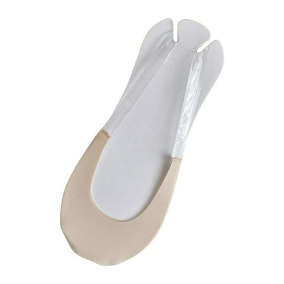 Ankle Socks - Hailnrothwad Toe Topper Socks Low Cut Liner Socks Half Toe Open Heel with Transparent Elastic Band non , Socks for Women,Color: Beige Size: One Size