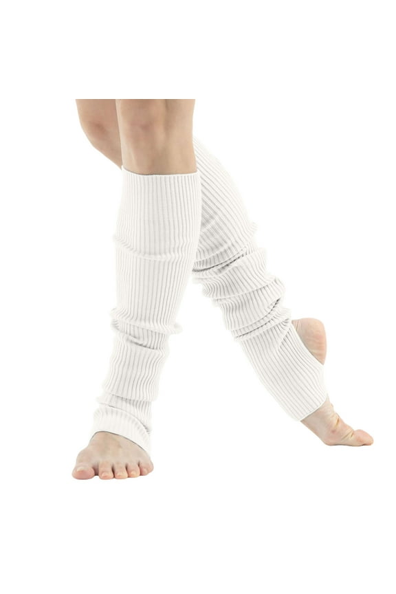 Ankle Socks - Leg Warmers for Women Dance & Yoga | Open Toe & Heel Dance Socks | Eighty’s 80s Ribbed Party Socks | Warm Sports Socks, Socks for Women,Color: White Size: One Size