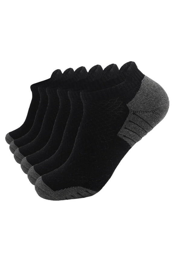 Ankle Socks Men, Yigetop No Show Socks Men Breathable Low Cut Ankle Casual Cotton Socks Men and Women Athletic Running Socks 6 Pairs Mens Ankle Socks Black XL