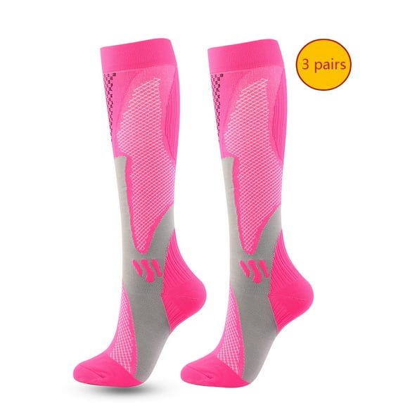 Ankle Socks Mens 3 Pack Fitness Exercise Pressure Socks Unisex Running Sports Yoga Leg Socks Knee Length Long Tube Socks XXL