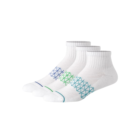 Ankle Socks Pack, 3 Pairs, Absolute Comfort Moisture-Wicking Socks for Men, Cotton Blend